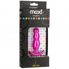 Розовая анальная пробка Mood Naughty 3 3" Silicone для ношения - 7,6 см.