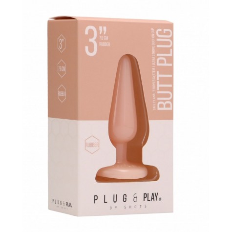 Телесная анальная пробка Butt Plug Basic 3 Inch - 7,6 см.